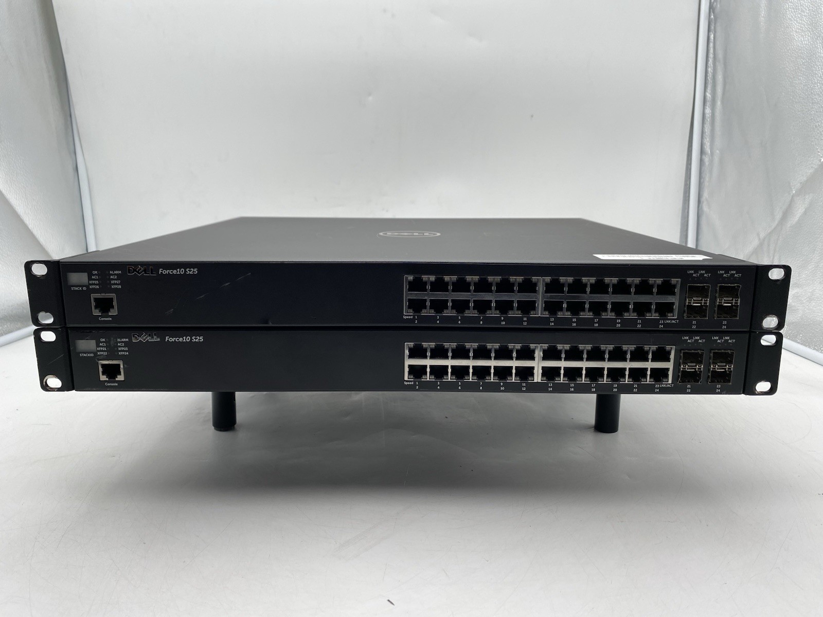 Lot of 2 DELL FORCE10 S25 S25-01-GE-24T 24-PORT SFP NETWORK SWITCH