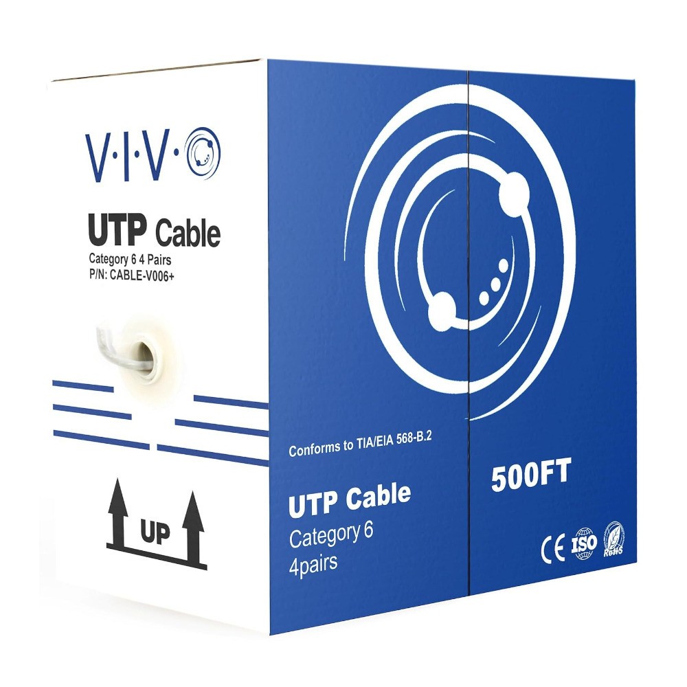 VIVO 500 ft Cat6 Ethernet Cable CCA 23 AWG UTP Bulk Pull Box (Gray)