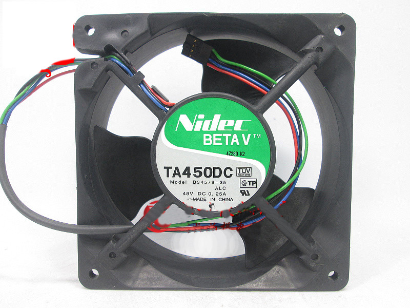 Nidec TA450DC B34578-35 48V 0.25A 120*120*38MM 12038 12CM 4-wire cooling fan