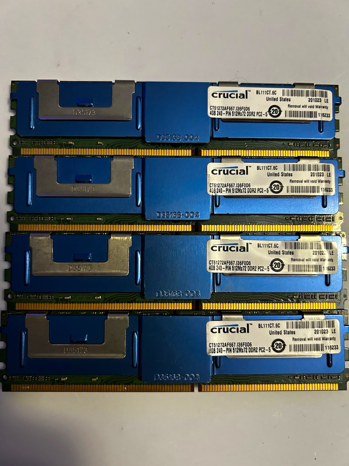 Crucial 16GB (4x4GB) DDR2 PC2-5300 240-Pin FB-DIMM CT51272AF667