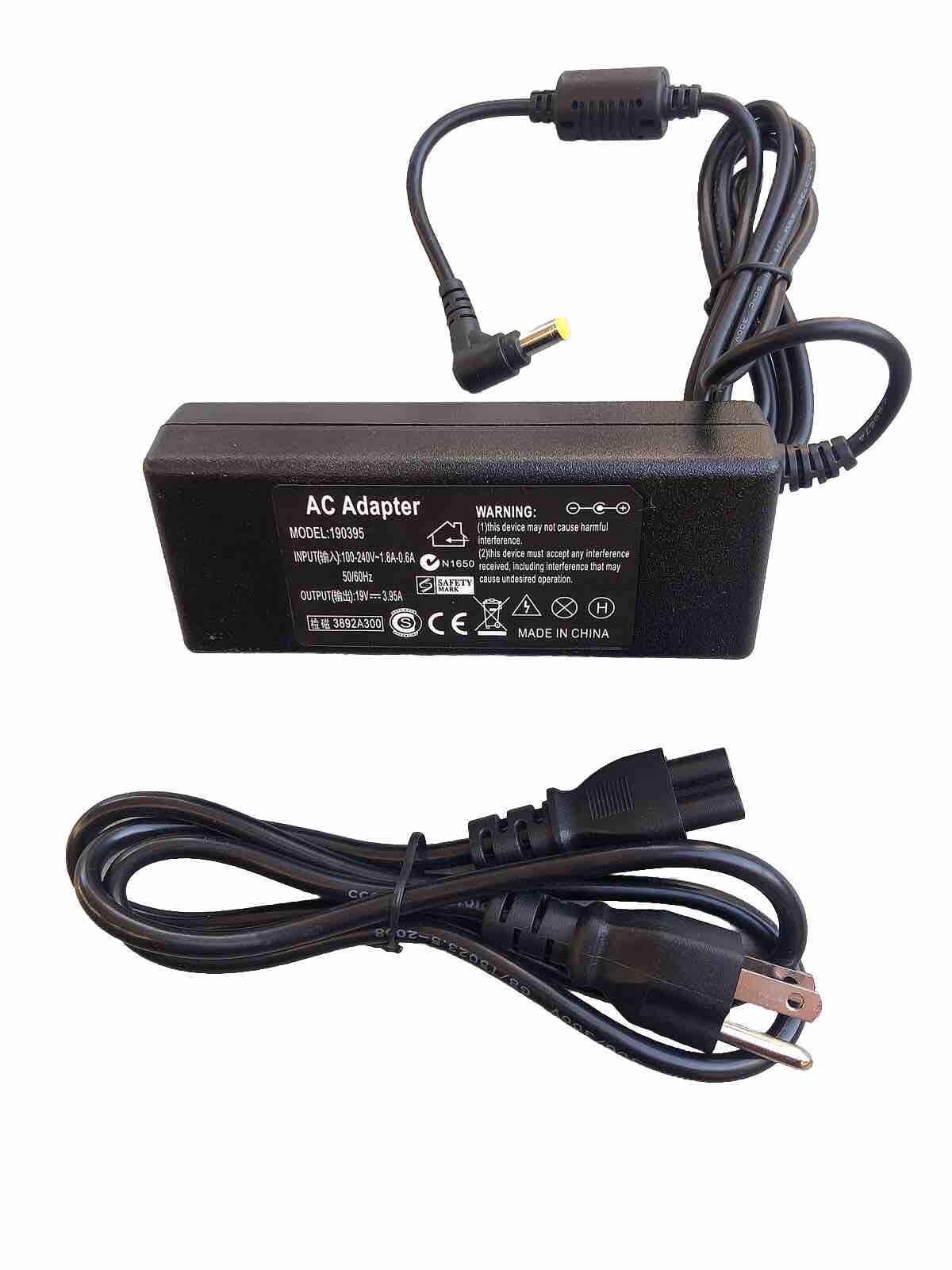 19V 3.95A 75W AC Adapter Charger Toshiba Satellite C50 C55 C55D L350 L355 + more