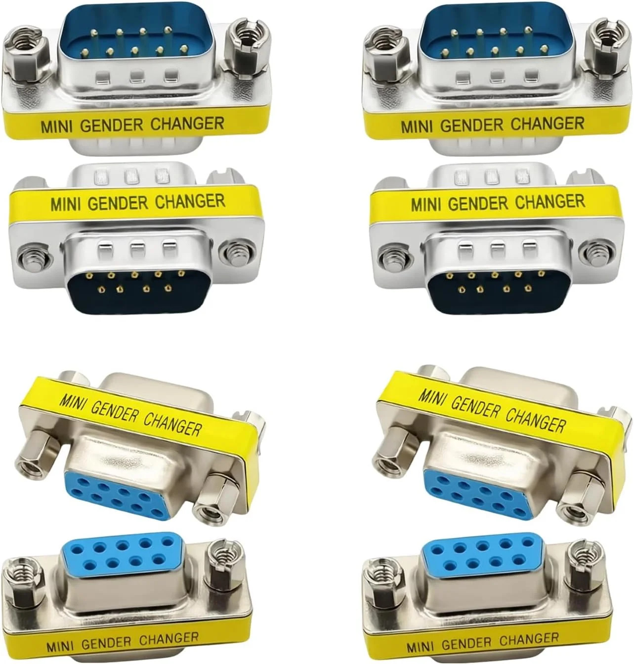 RS232 Serial Gender Changer 8-Pack 9 Pin DB9 Male to Male and Female to Female A