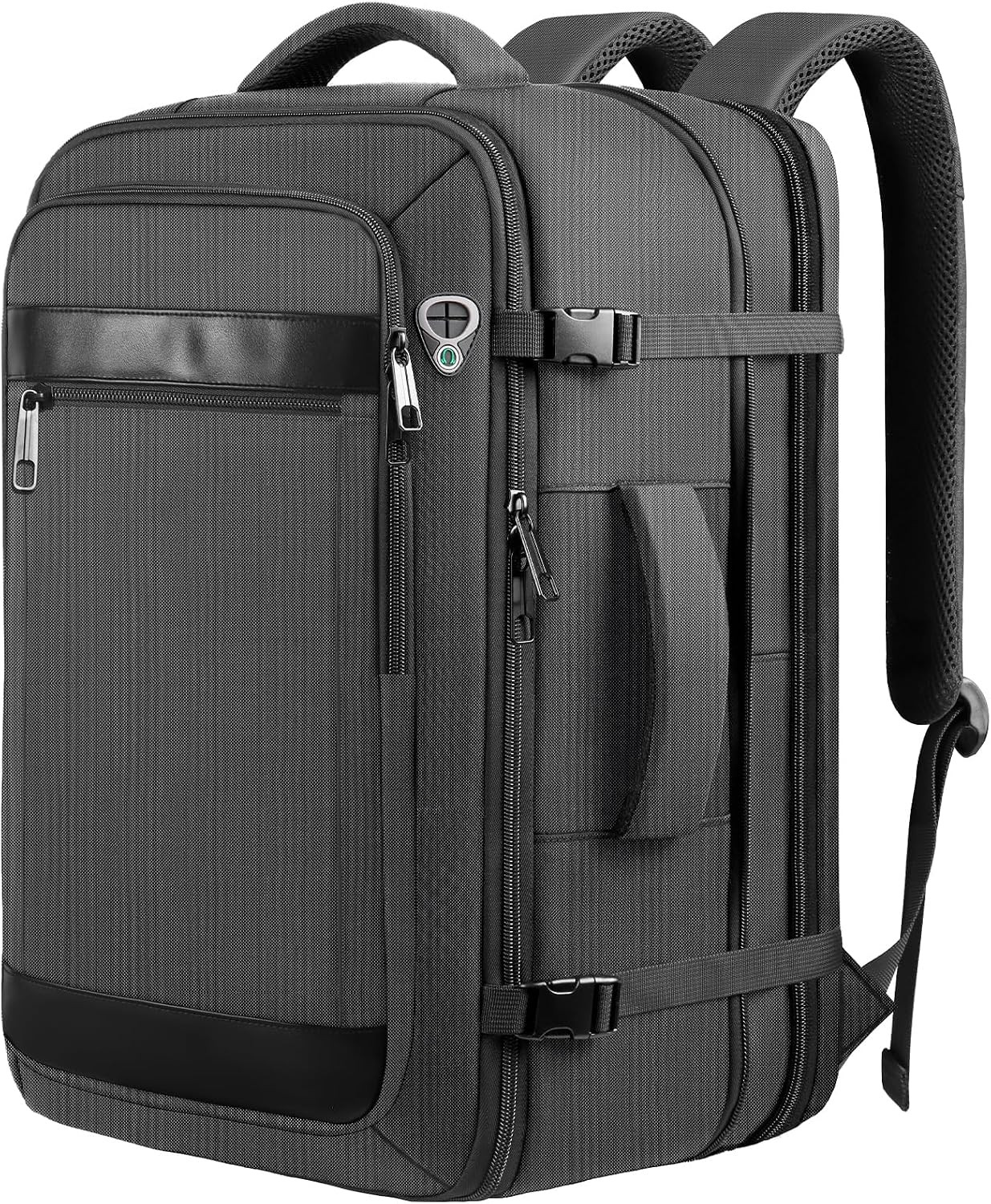 Expandable 17.3 Inch Travel Laptop Backpack Durable Carry on Bag Black