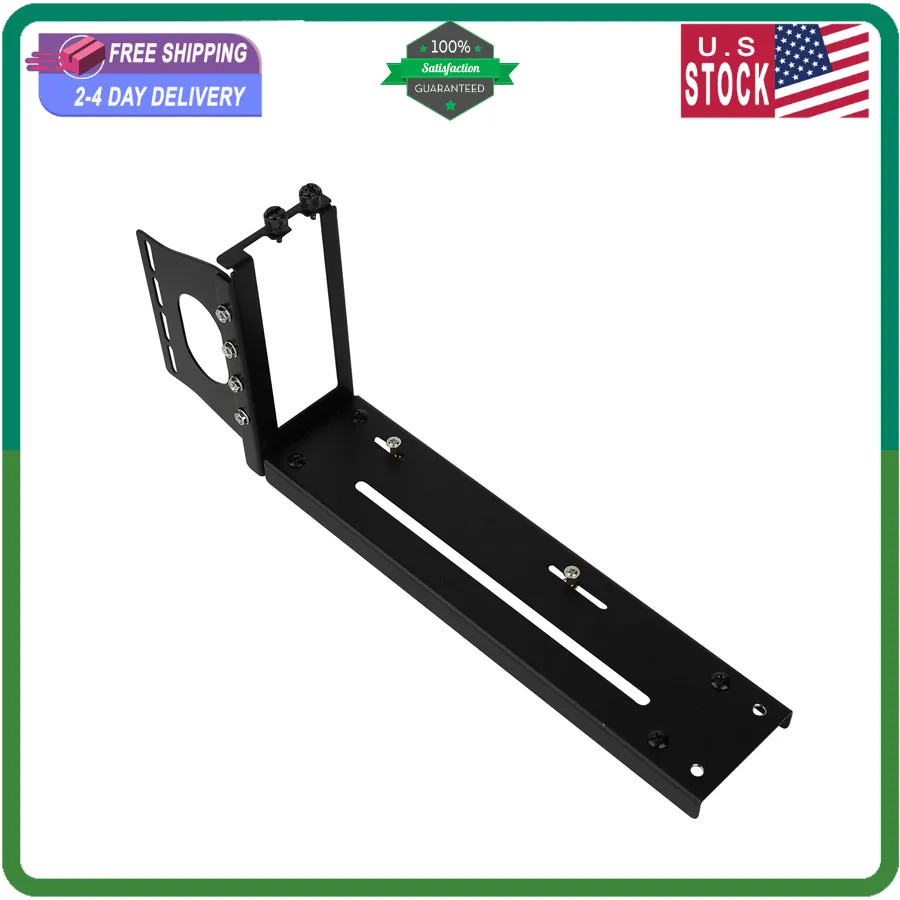 Universal Vertical GPU Mount Bracket Graphics Card Holder Black PC Case Support