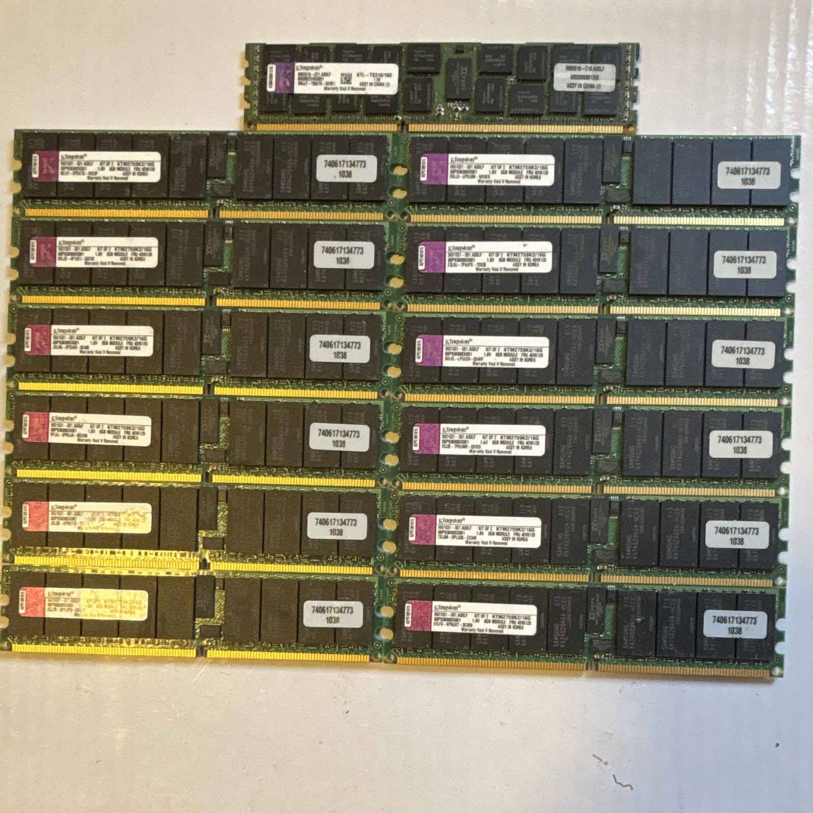 13x Kingston 8GB DDR3 ECC Server RAM KTM2759K2/16G Same Batch Lot Sold AS-IS