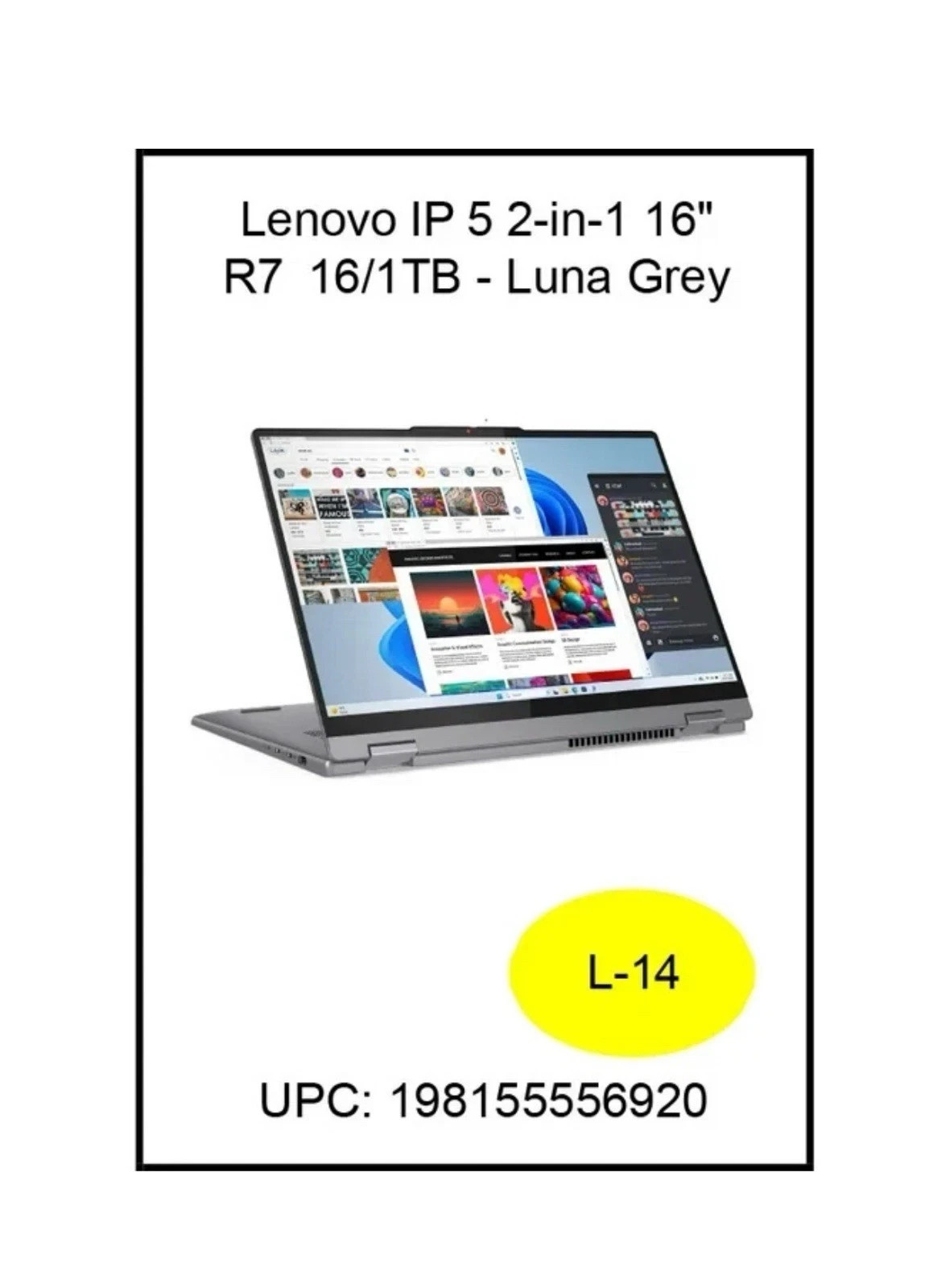 Lenovo IdeaPad 5 16" Touchscreen 2-in-1 Laptop, Ryzen 7, 16GB, 1TB SSD, 83DS0056
