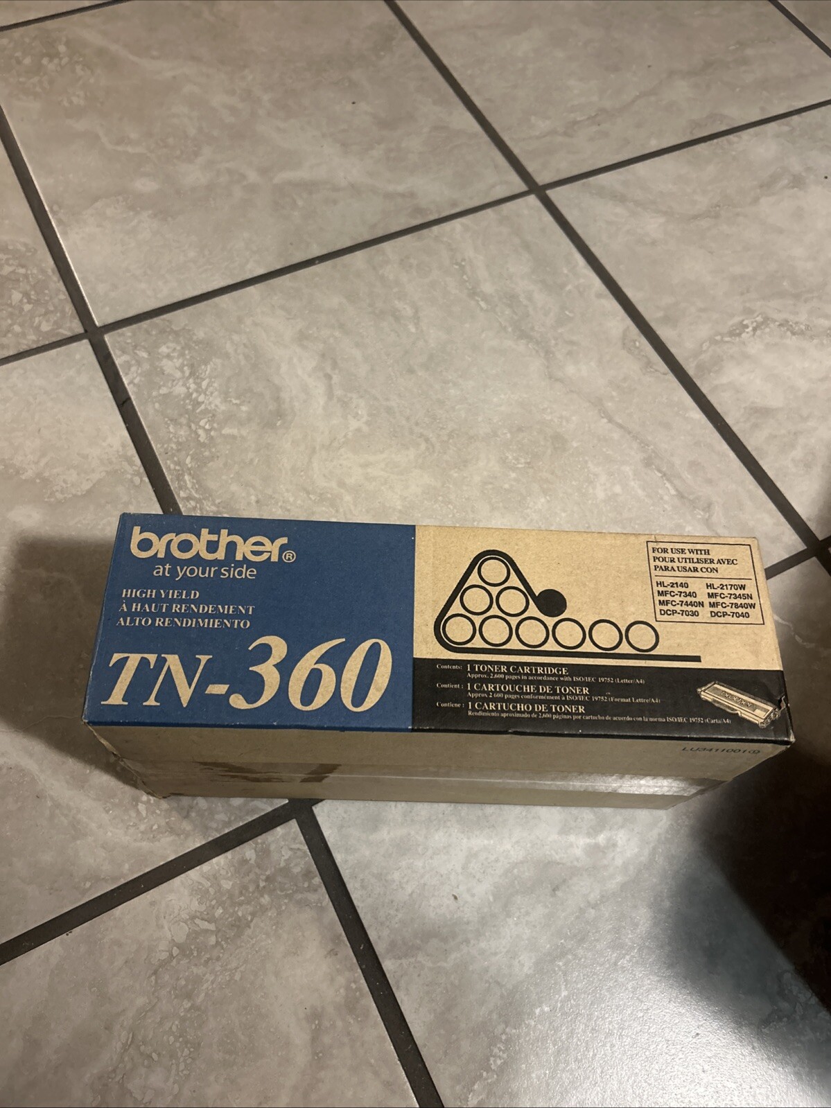 Genuine Brother TN360 Black Toner Cartridge -2600 Page for DCP-7030, DCP-7040