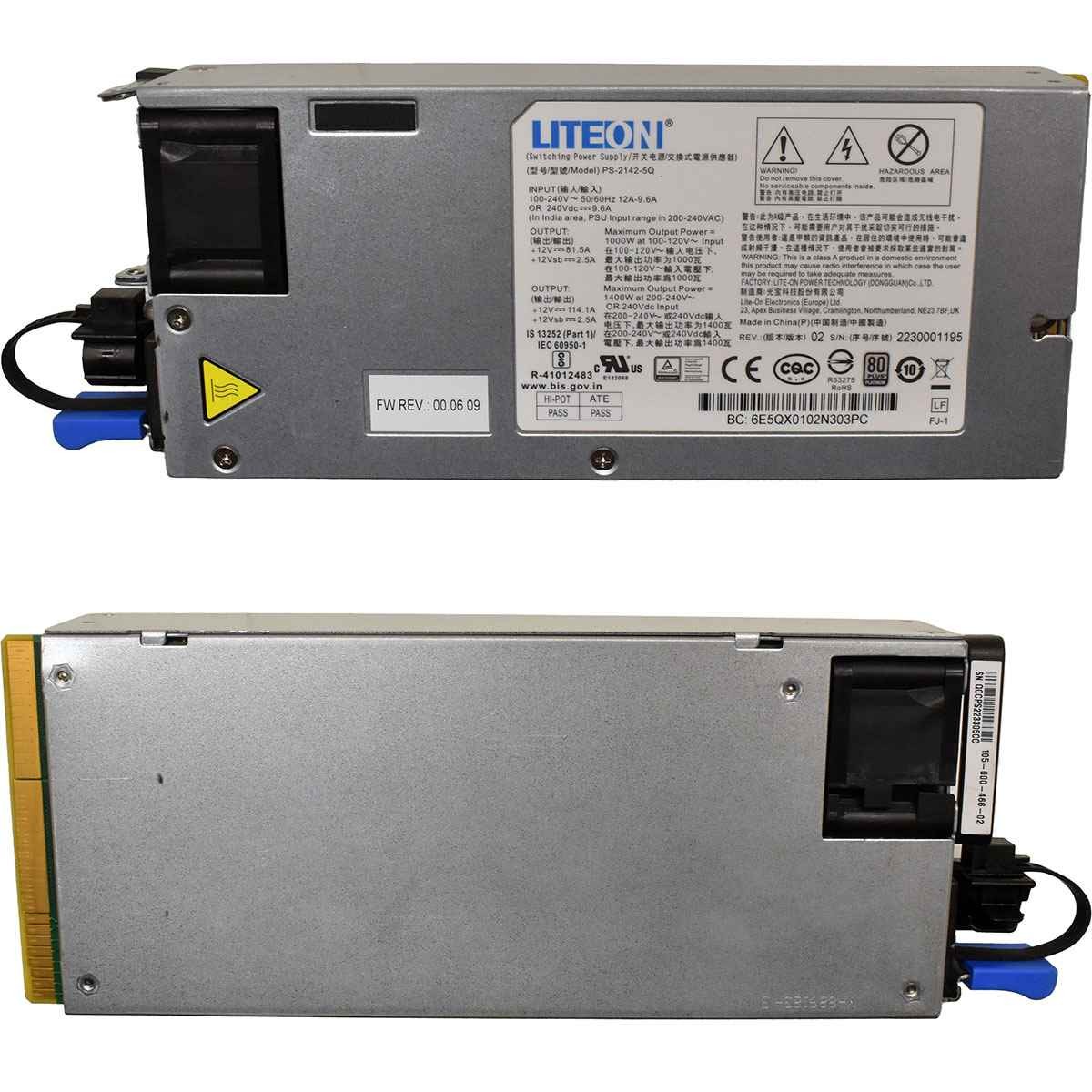 Liteon Power Supply / Power Supply PS-2142-5Q 1400W 80 Plus Platinum for Quanta