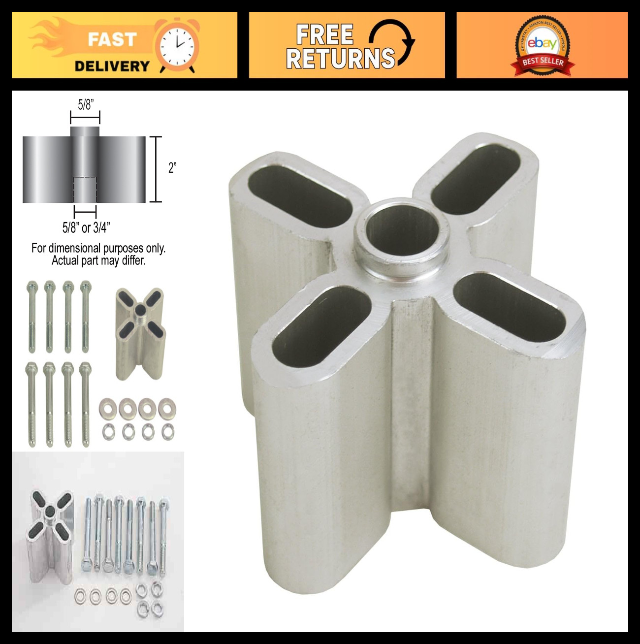 2" Fan Spacer Silver for Enhanced Cooling Performance, Durable & Easy Install