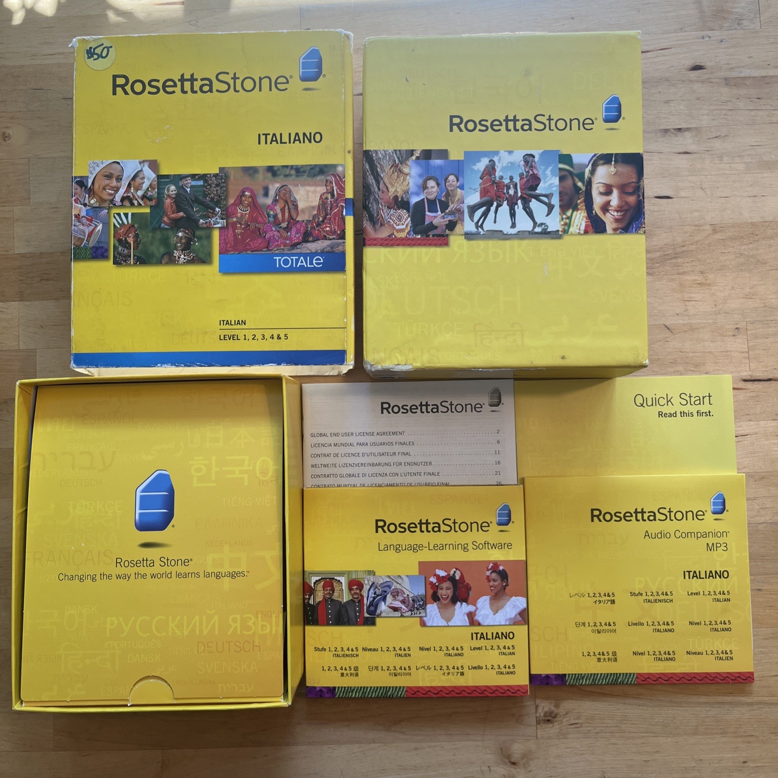 Rosetta Stone ITALIAN v4 Totale Level 1 2 3 4 5 Learning Language SET Complete