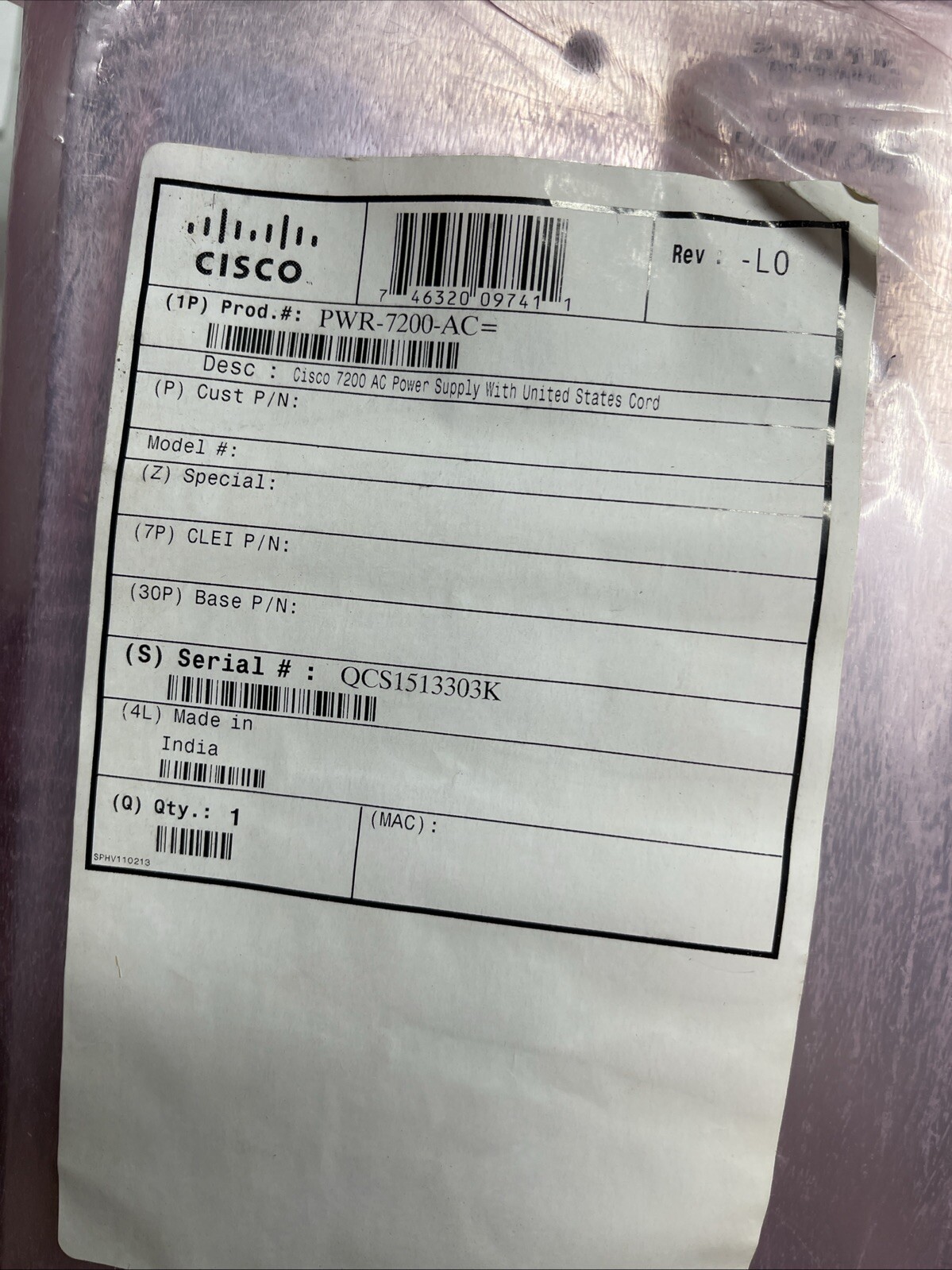 Cisco PWR-7200-AC 7200VXR Redundant AC Power Supply