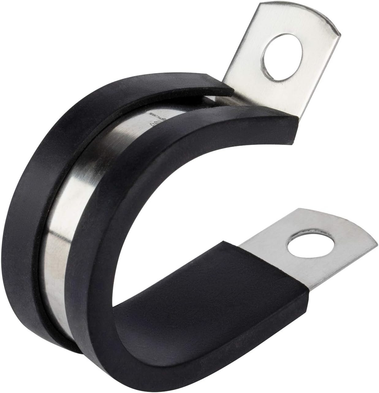 P-Style Rubber Cushioned Stainless Steel Cable Clamps - 12 Pack for Various Uses