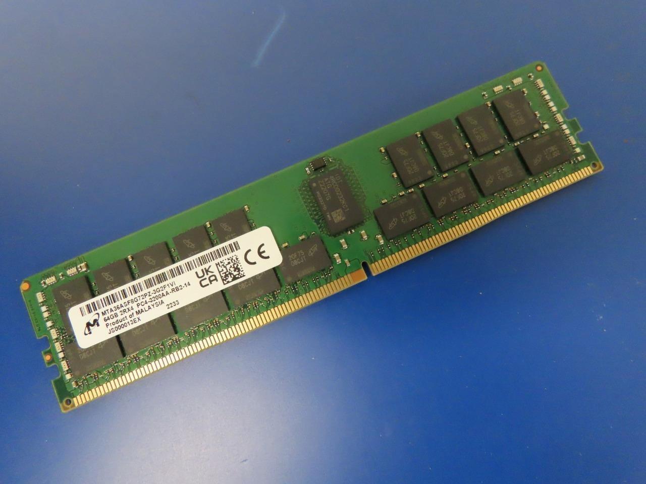 MTA36ASF8G72PZ-3G2F1 Micron 64GB PC4-25600 DDR4-3200MHz DIMM 1.2V Dual Rank RAM