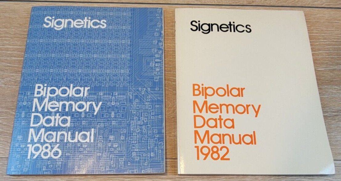 Signetics Bipolar Memory Data Manual Lot of 2 1982 1986 Vintage