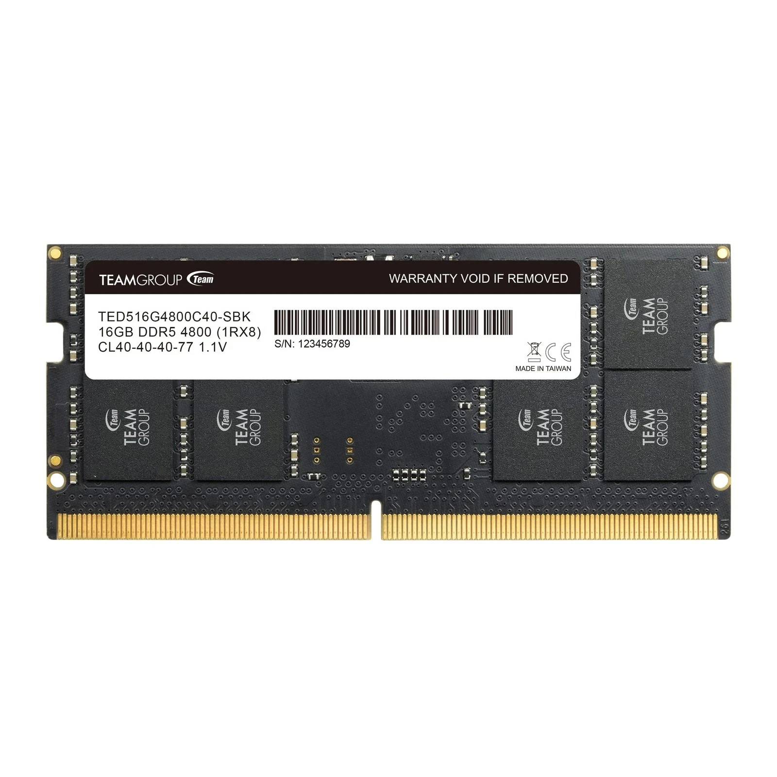TEAMGROUP Elite SODIMM DDR5 16GB 4800MHz (PC5-38400) 16GB TED526G4800C40-SBK