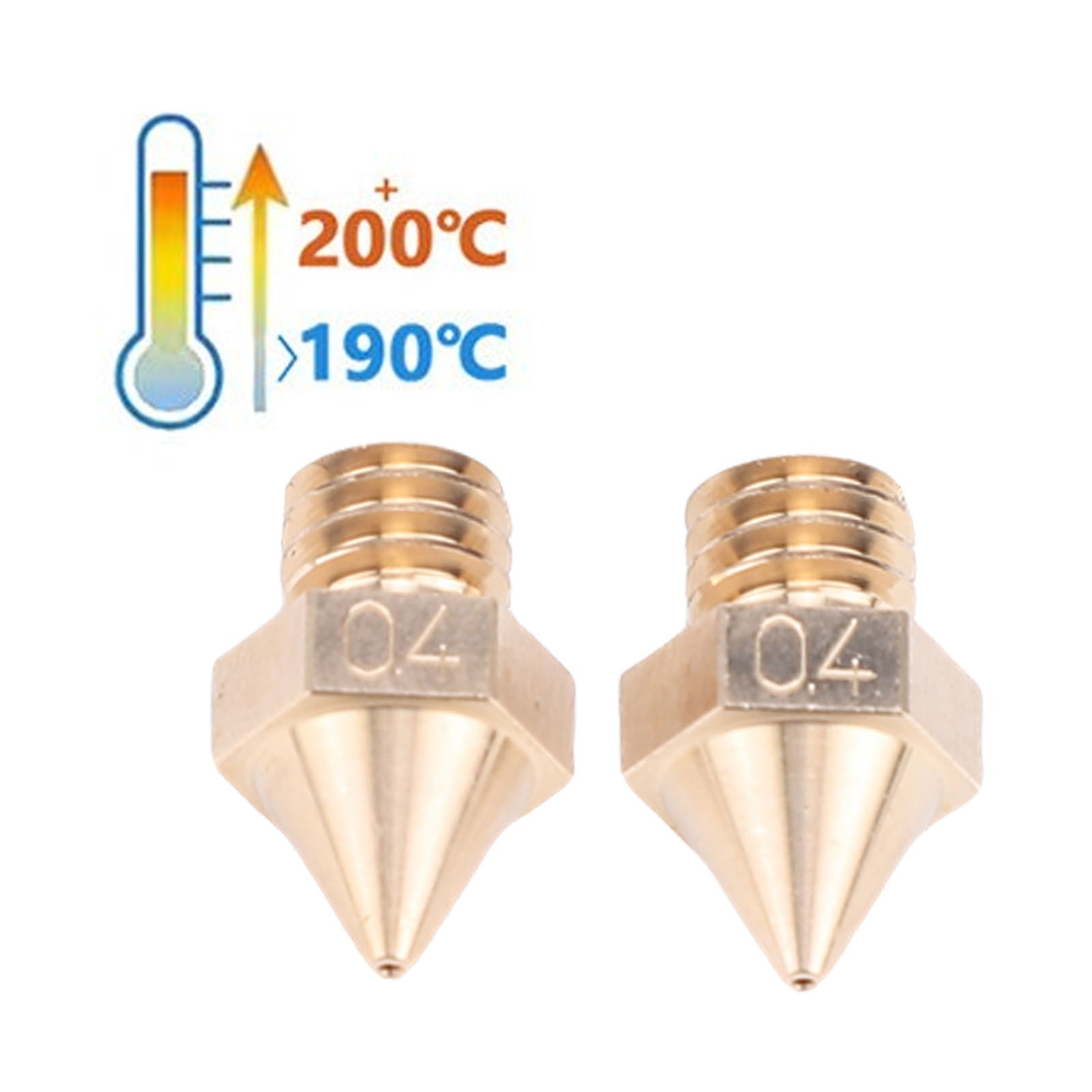 2Pcs 3D Printer Brass Nozzle Replacement For Raise3D N 0.4MM Brass Accurac BT0