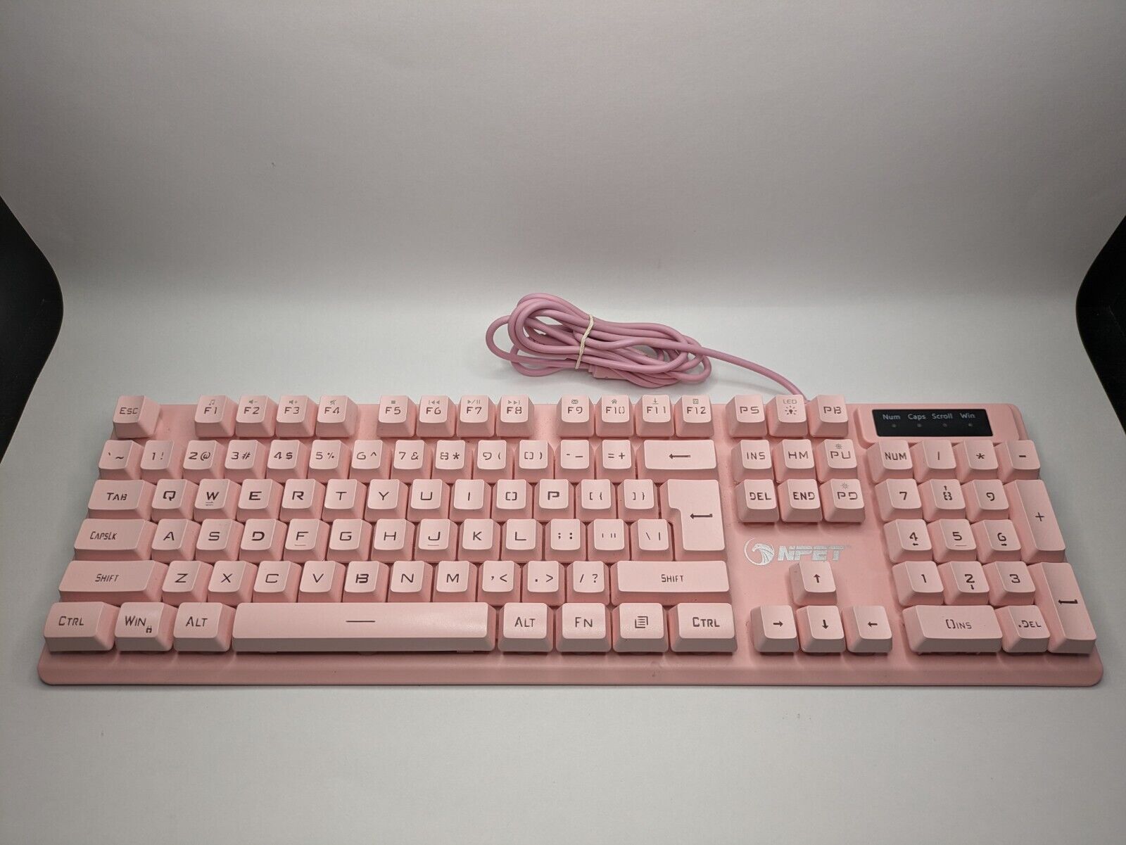 NPET K10 Pink USB 2.0 Wired Rainbow Backlit Gaming Keyboard (Free Shipping)