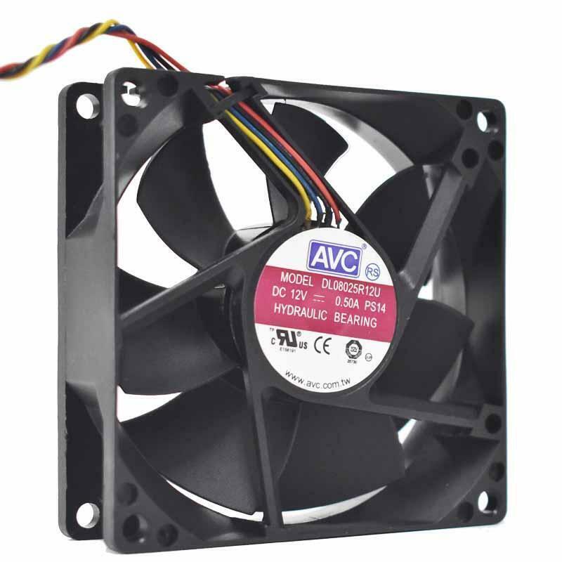 AVC 8025 8CM 12V0.5A PWM speed regulation large air volume fan DL08025R12U 4 pin