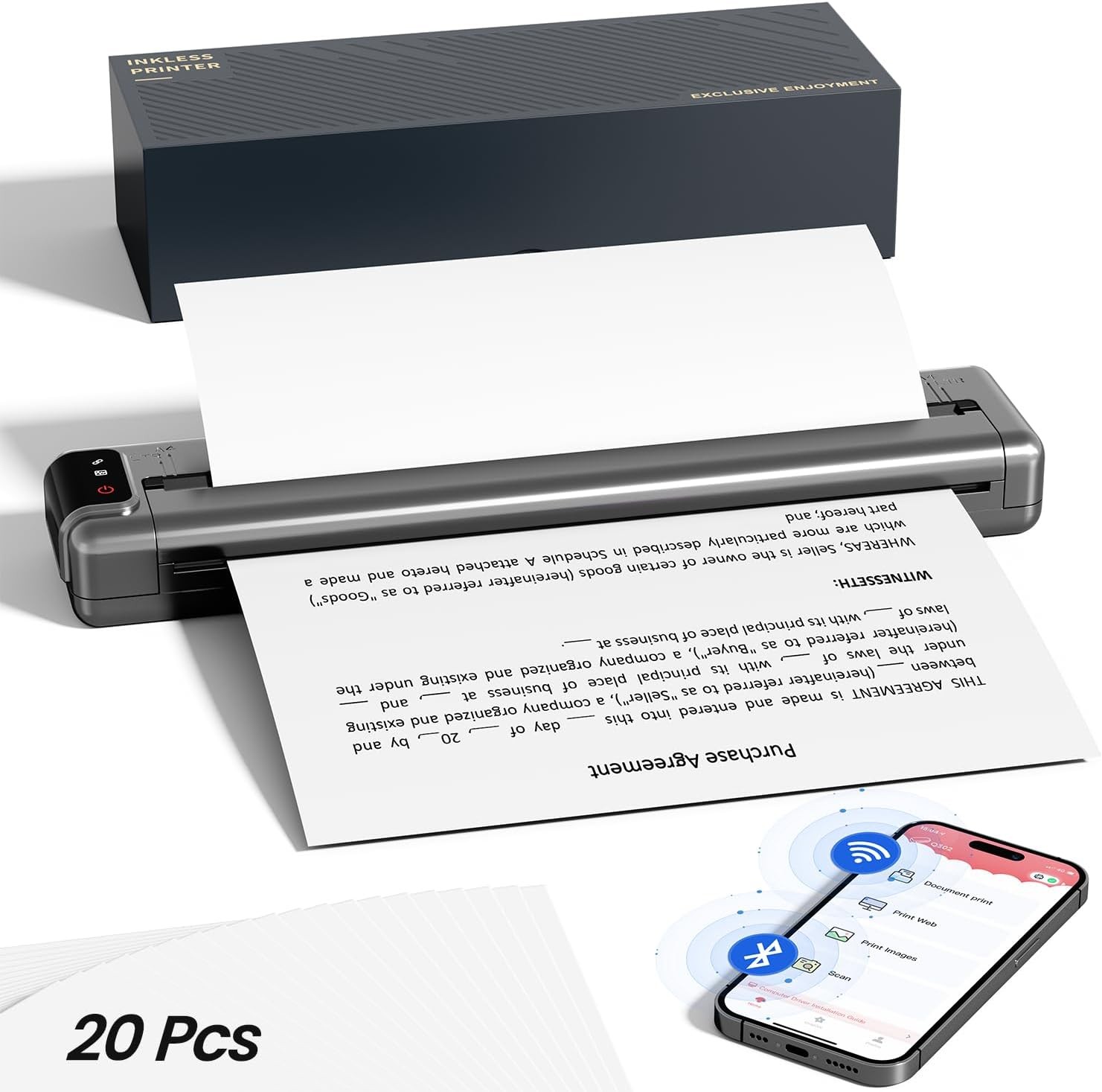 Phomemo Q302 Portable Wireless Bluetooth Thermal Printer ~ Inkless *6690A2E