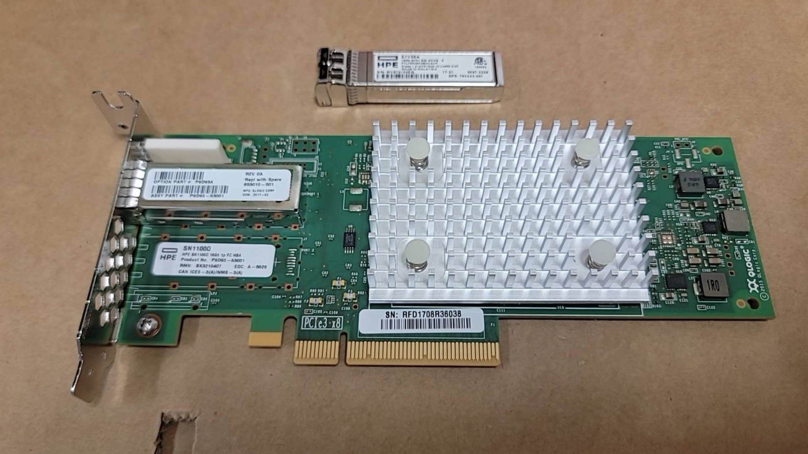 HPE QLE2690-HP SN1100Q 16Gb One-Port FC HBA 853010-001 P9D93A W/SFP  Low Profile