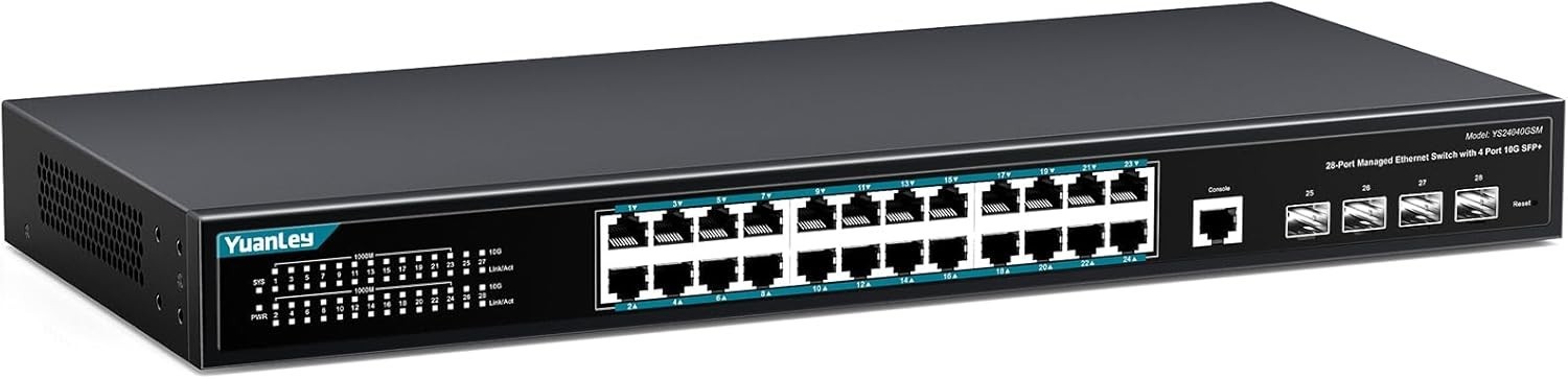 YuanLey YS24040GSM 28 Ports Gigabit Smart Managed Switch for Tp-Link, Netgear