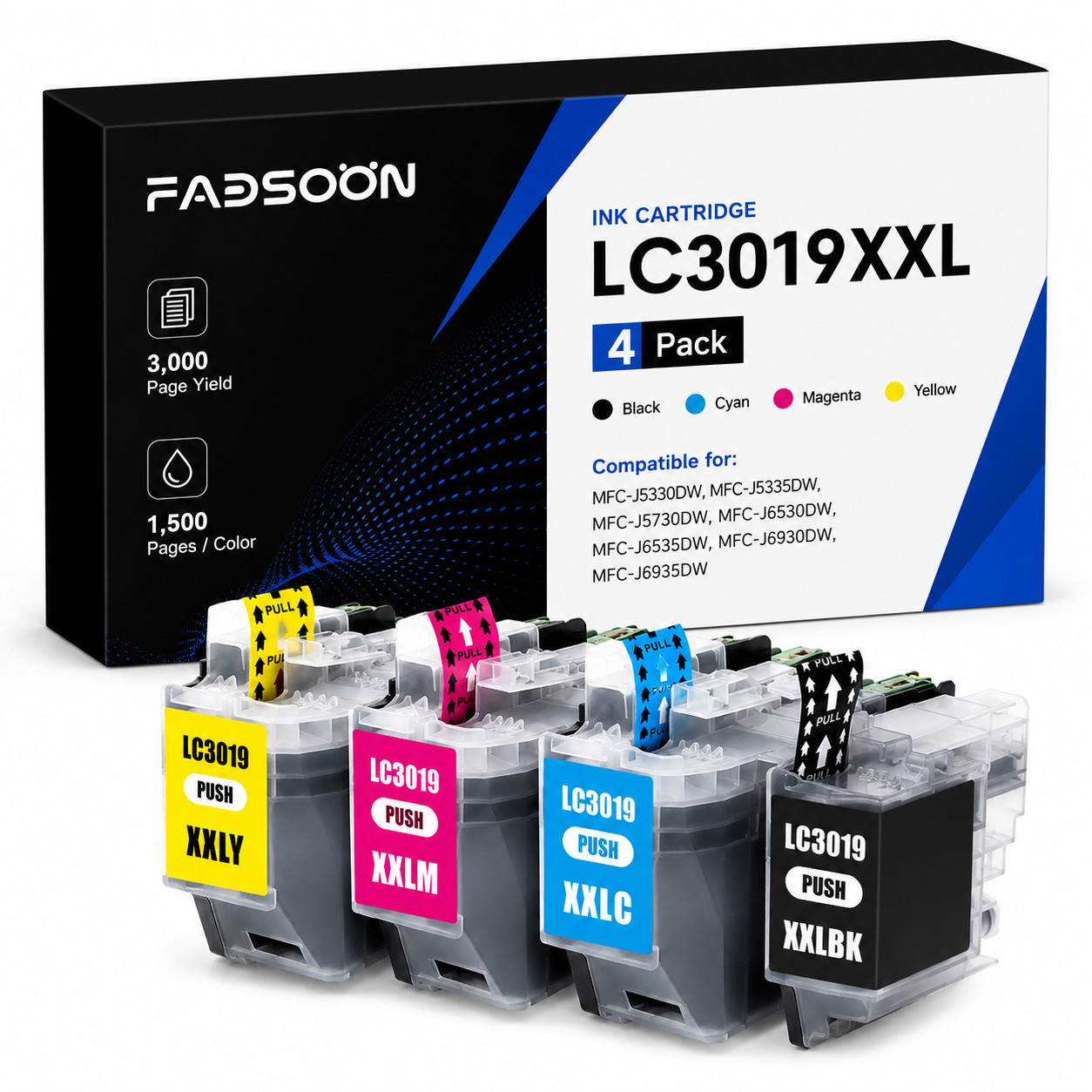 LC3019XXL 4PK BK/C/M/Y Combo Ink MFC-J5330DW MFC-J5335DW MFC-J6530DW MFC-J6730DW