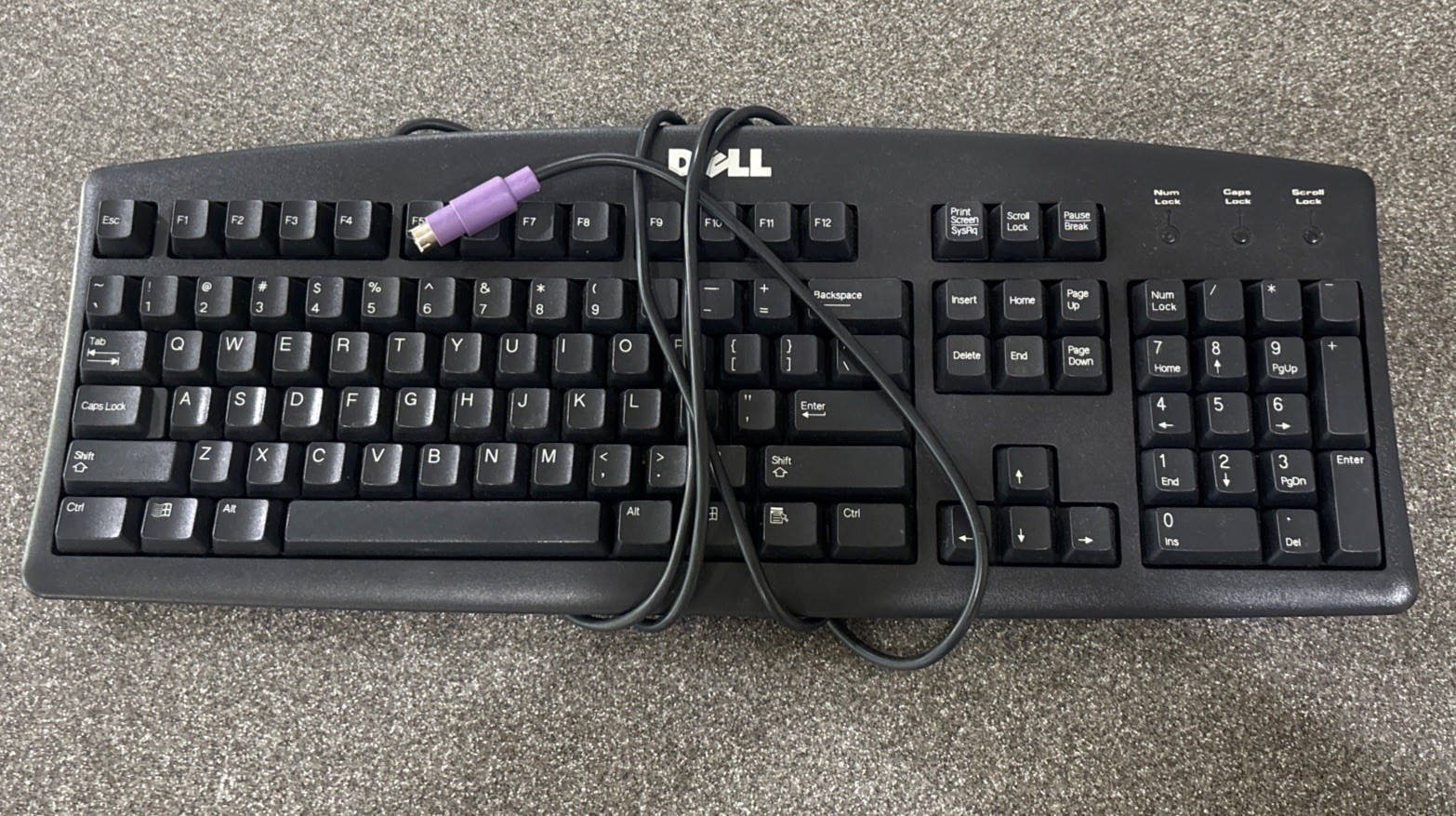 Dell SK-8110 07N242 Wired PS/2 Keyboard Black, Vintage