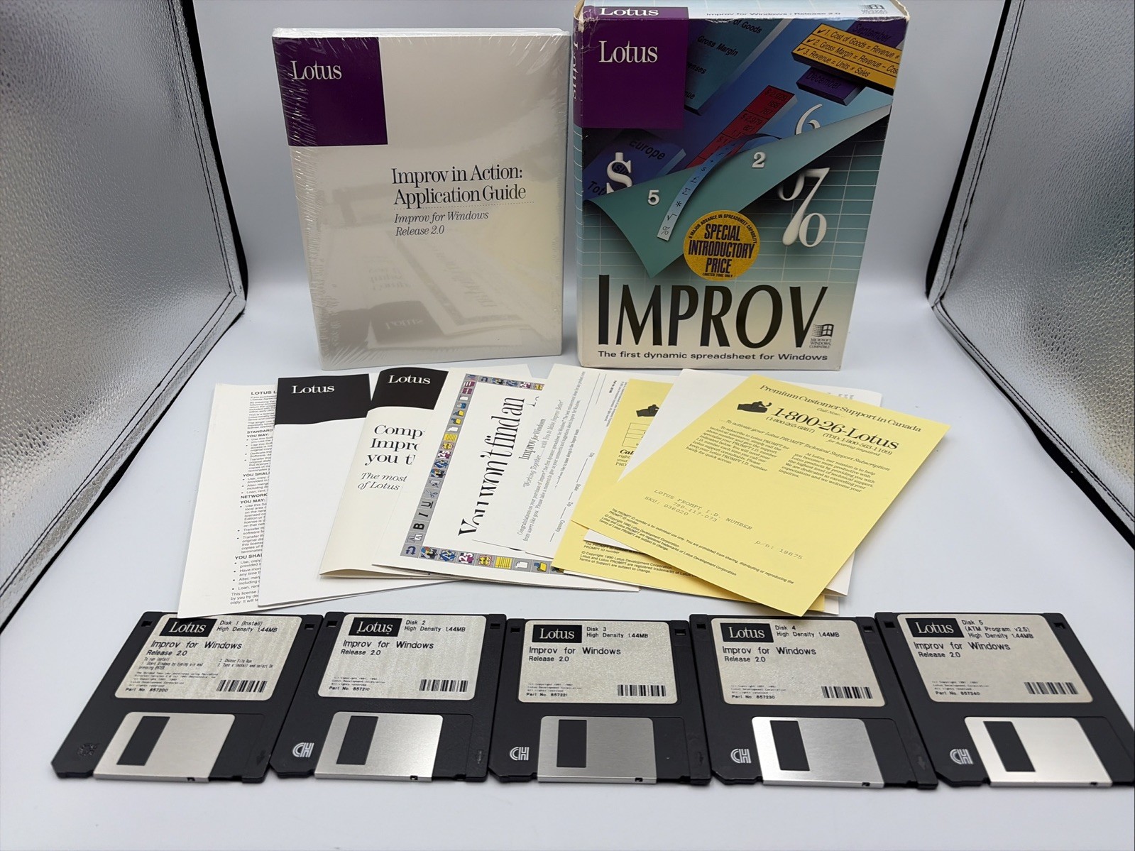 Lotus Improv Spreadsheet For Microsoft Windows 2.0 Complete Set 3.5” Floppy