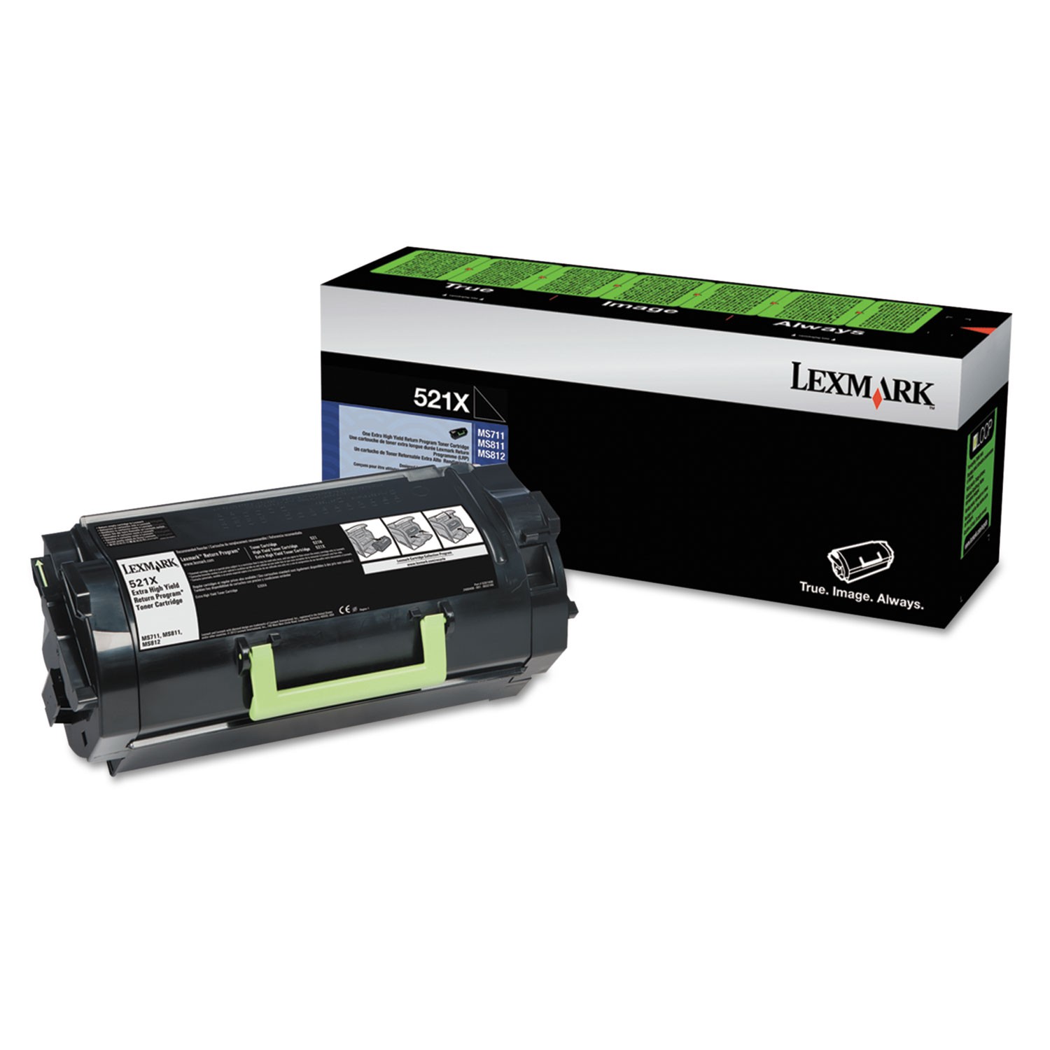 Lexmark 52D1X00 (LEX-521X) Extra High-Yield Toner, 45000 Page-Yield, Black