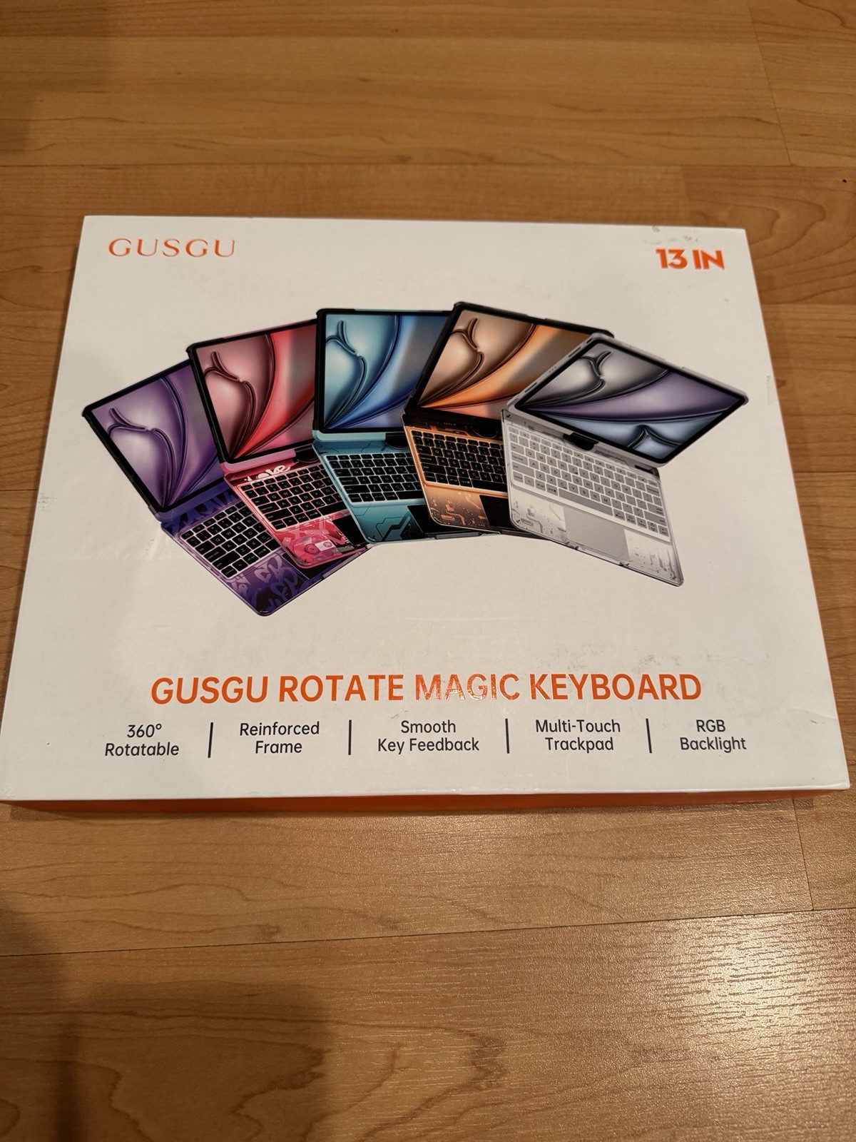 GUSGU ROTATE Magic Keyboard 13 IN. 360 Rotatable. Reinforced Frame. Smooth Key F