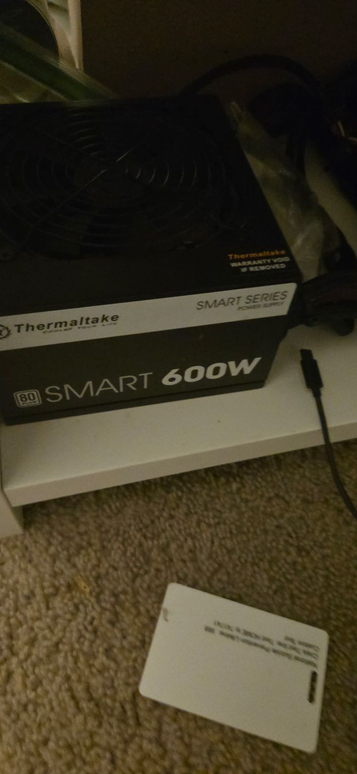 Thermaltake Smart 600W 80+ White Power Supply PSU w/ Box & Original Cables