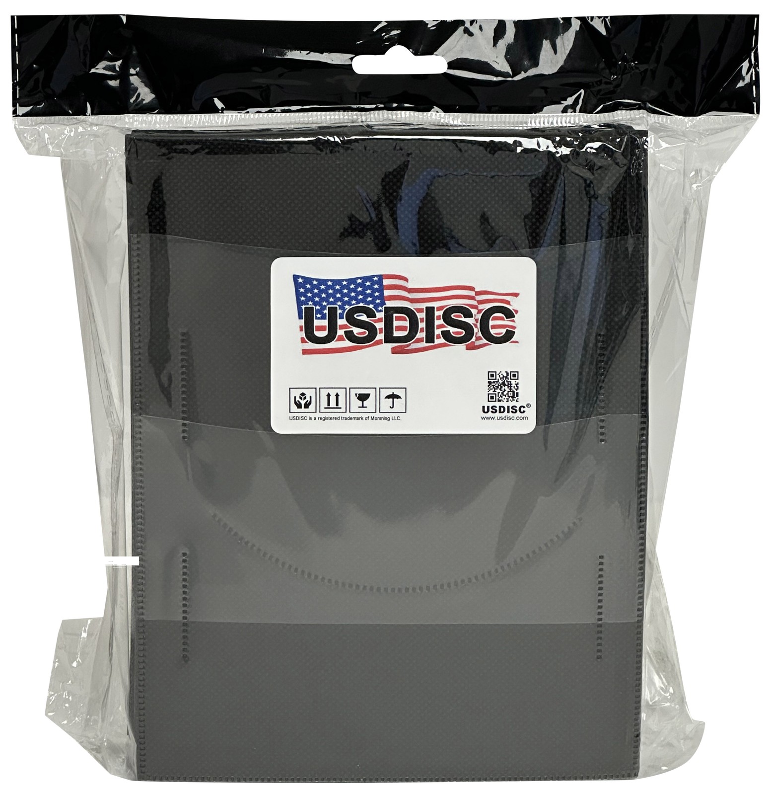 USDISC Plastic Sleeves 4mil 7.5 x 5.75, Double 2 Disc (Black) Lot