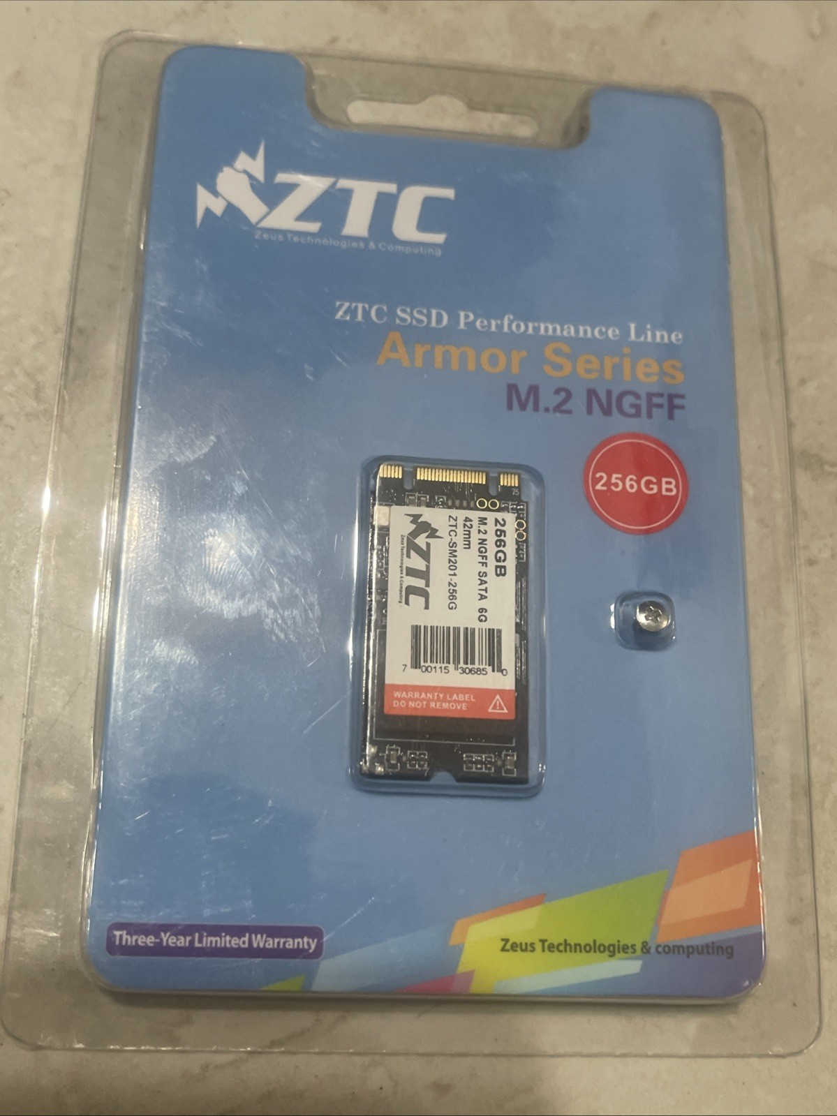 256GB ZTC Armor 42mm M.2 NGFF 6G SSD Solid State Disk- ZTC-SM201-256G