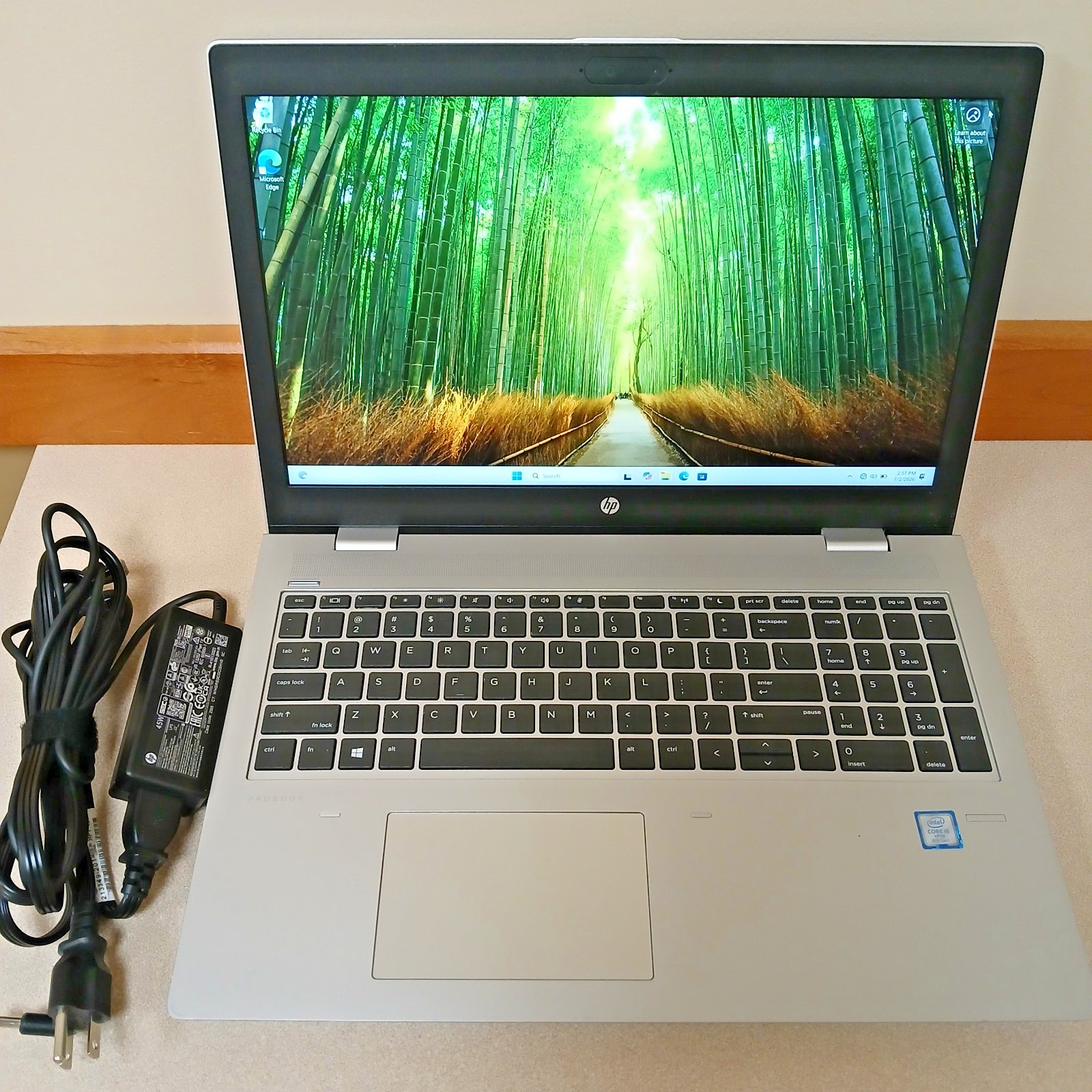 HP ProBook 650 G4 Laptop i5-8350U 8GB RAM 256GB SSD Win11 Pro DVDRW 45W Adapter