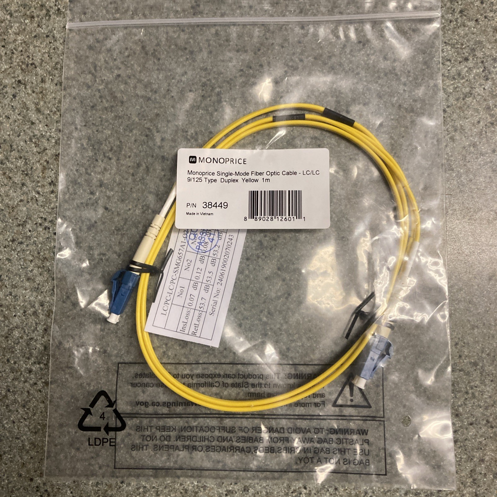 Monoprice 38449 FIBER OPTIC CABLE 1M