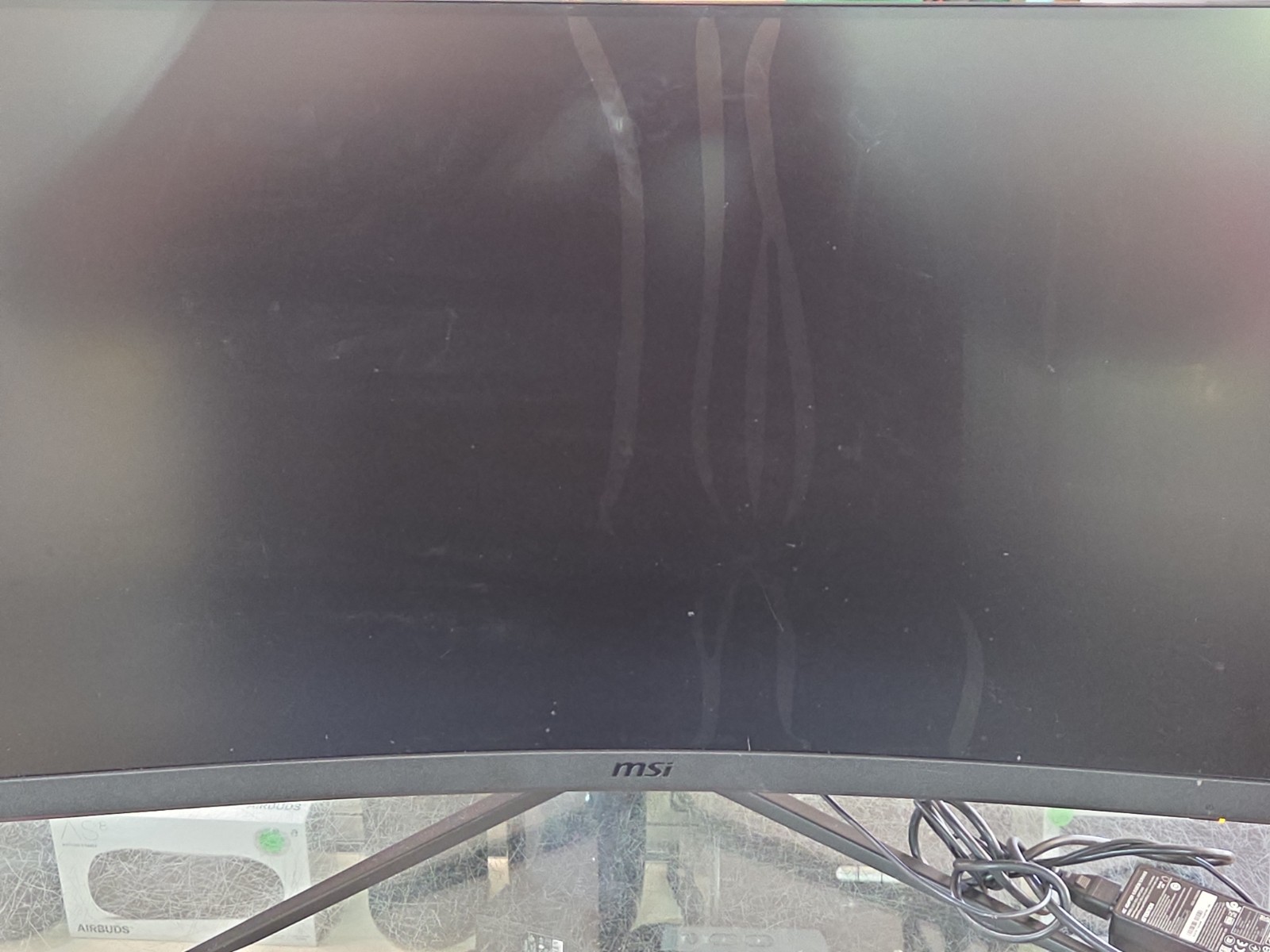 MSI G32C4X 31.5” Curved Gaming Monitor 250Hz 1080 Cracked Screen Parts 3DA6 READ