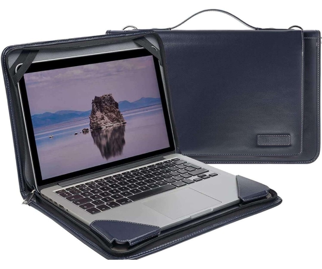 Broonel Blue Faux Leather Laptop Messenger Case For 17 inch Laptops NEW