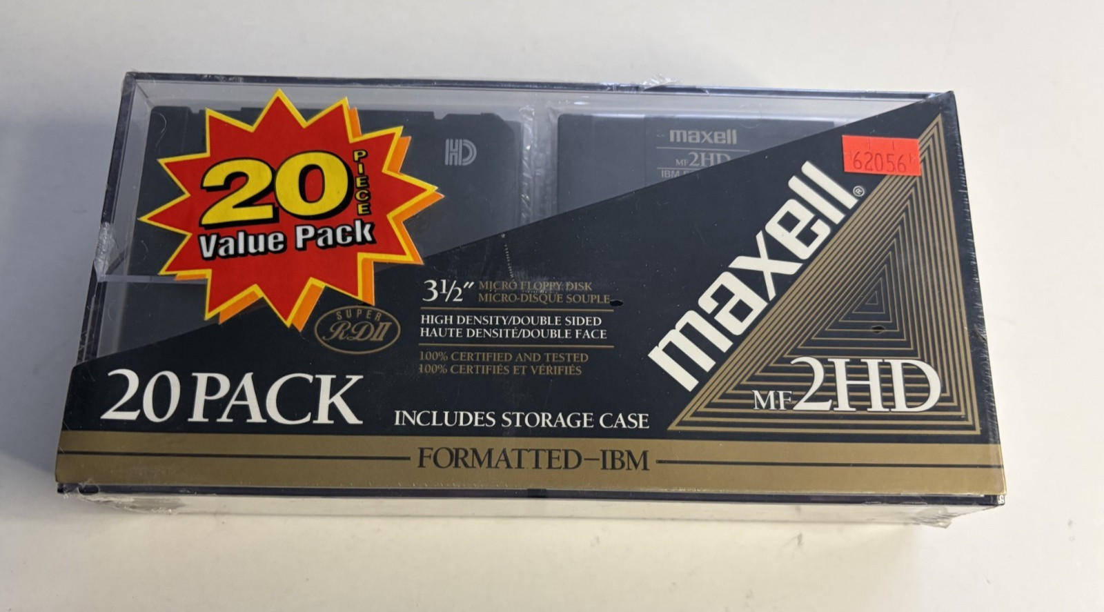 Pack of MAXELL MF 2HD 3.5" PC  Disks 1.44 MB SEALED, 20 Total