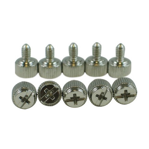 10 Chrome Computer Case Thumb Screws 6-32 for Cover / Power Supply / PCI Slots 