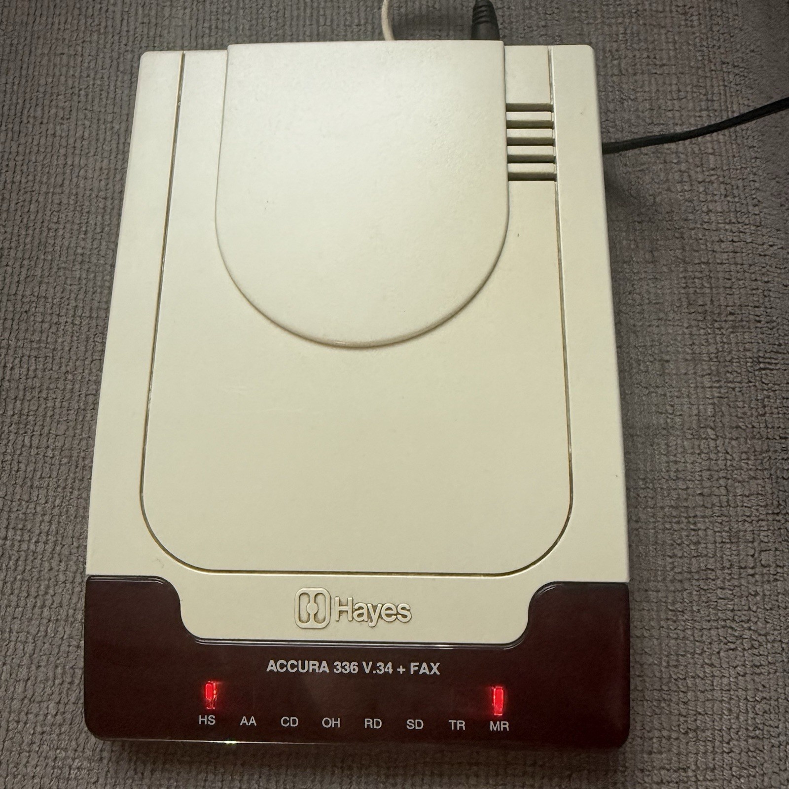 Vintage Hayes Accura 336 V.34 Fax Modem5914US Retro Tech Dial Up w/ Power Supply