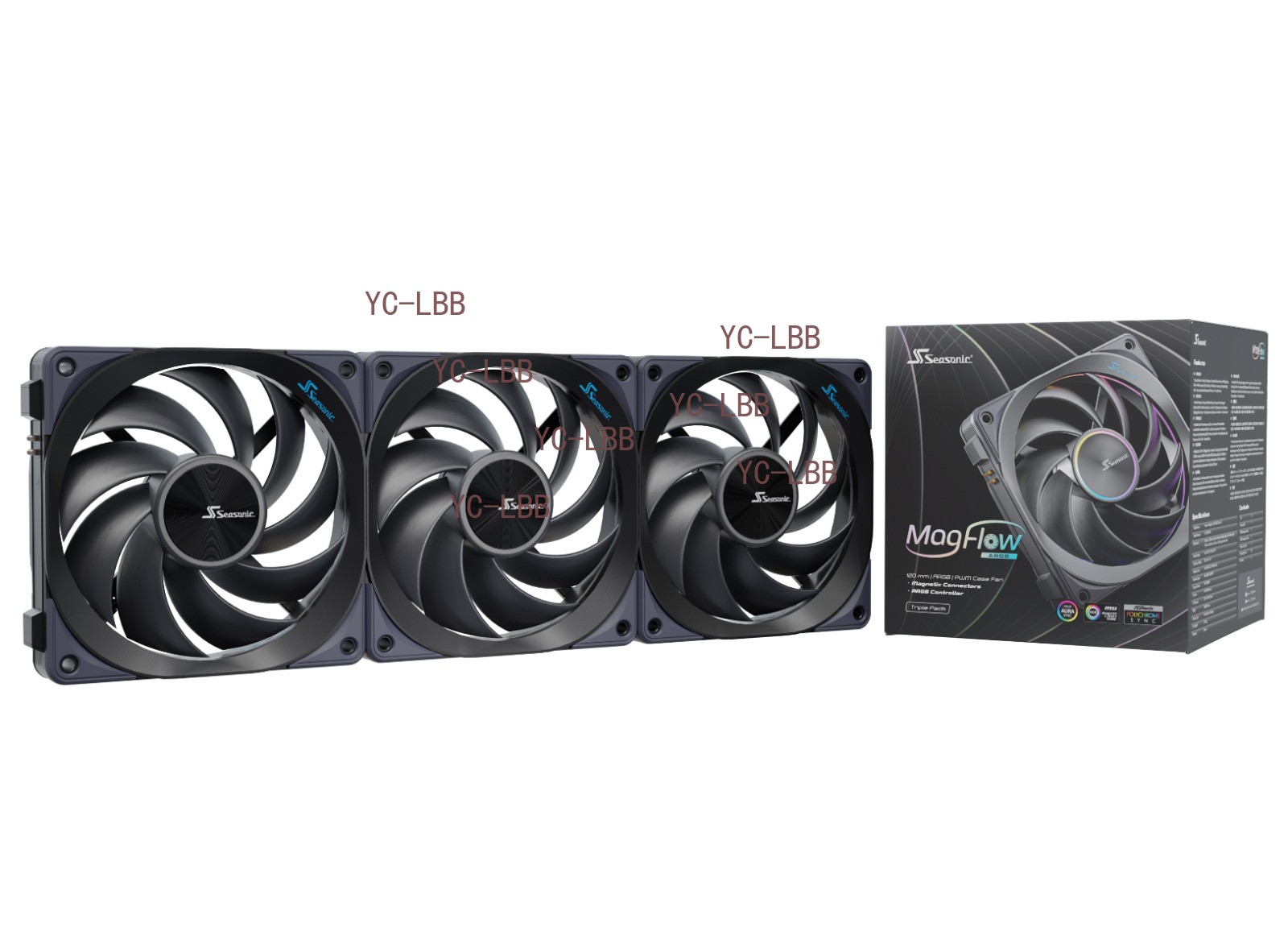 Seasonic MAGFLOW ARGB 120 MM 3-Pack Case Fan