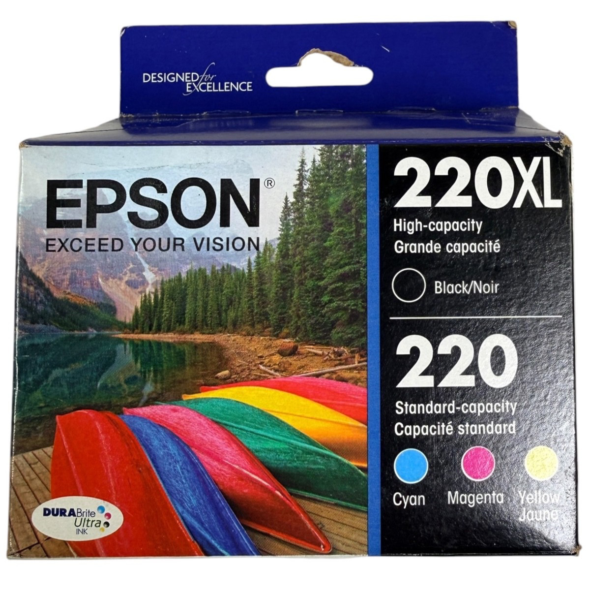 Genuine Epson 220XL Black 220 Color Cyan Magenta Yellow Ink Cartridge 05/27 NEW