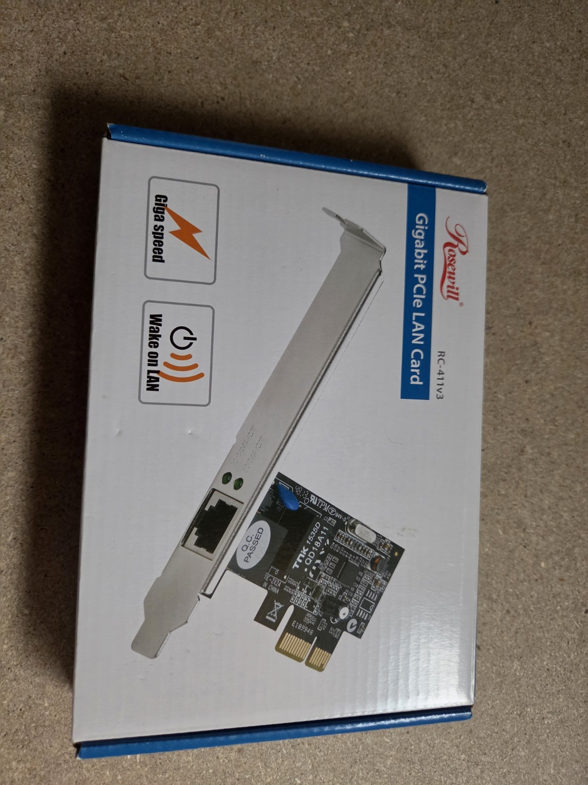 NIB New Rosewill Gigabit  PCIe LAN Network Interface Card RC-411v3 10/100/1000