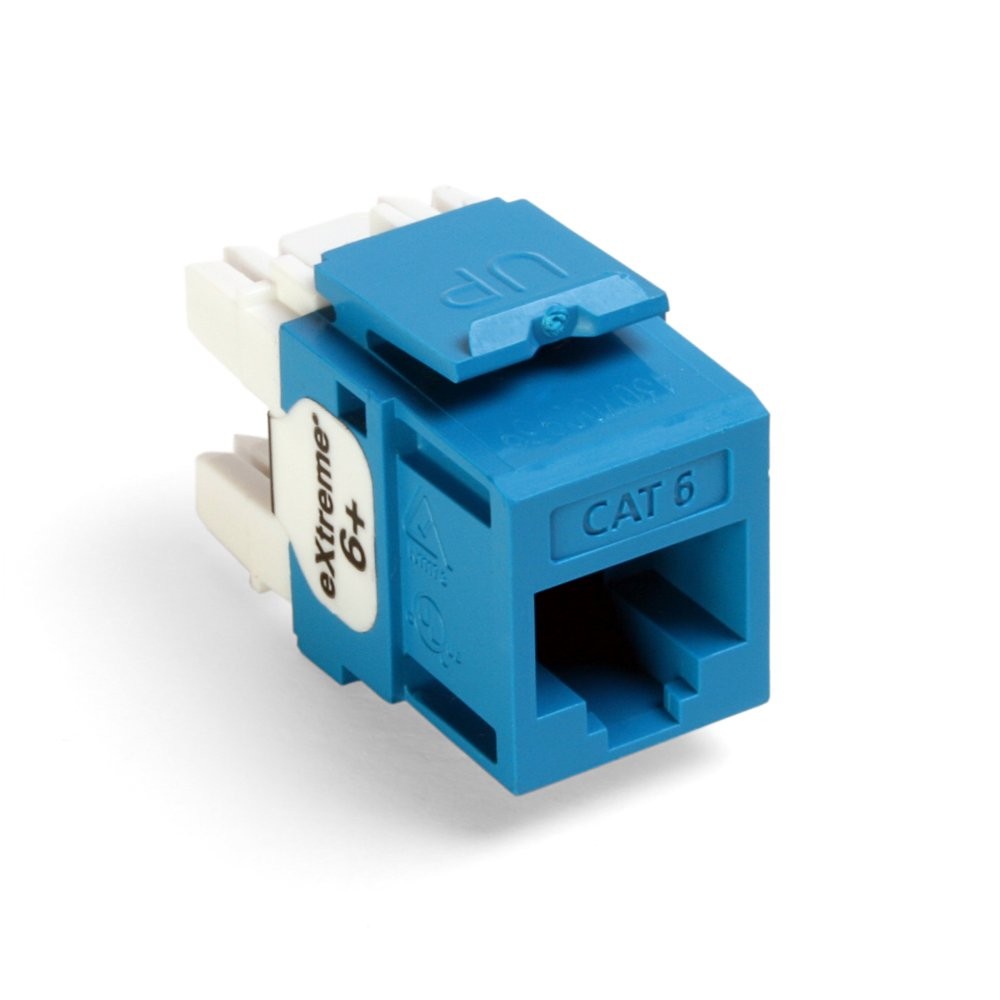 Leviton Extreme 6+ QuickPort Connector, CAT 6, 25-Pack, Blue