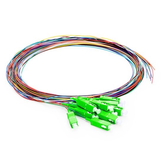 1m 12 Strand Singlemode 9/125 SC-APC Fiber Pigtail, Fiber Optic Pigtail -876
