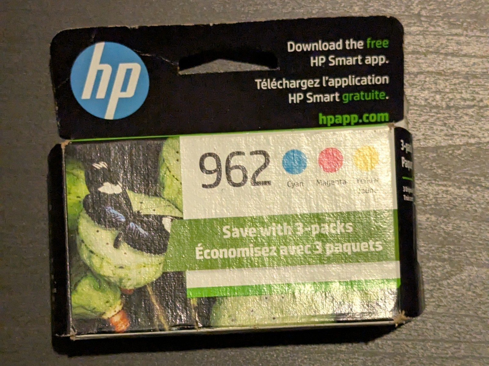 NEW Genuine 3-PACK HP 962 Tri-Color Ink Cartridge Cyan Magenta Yellow