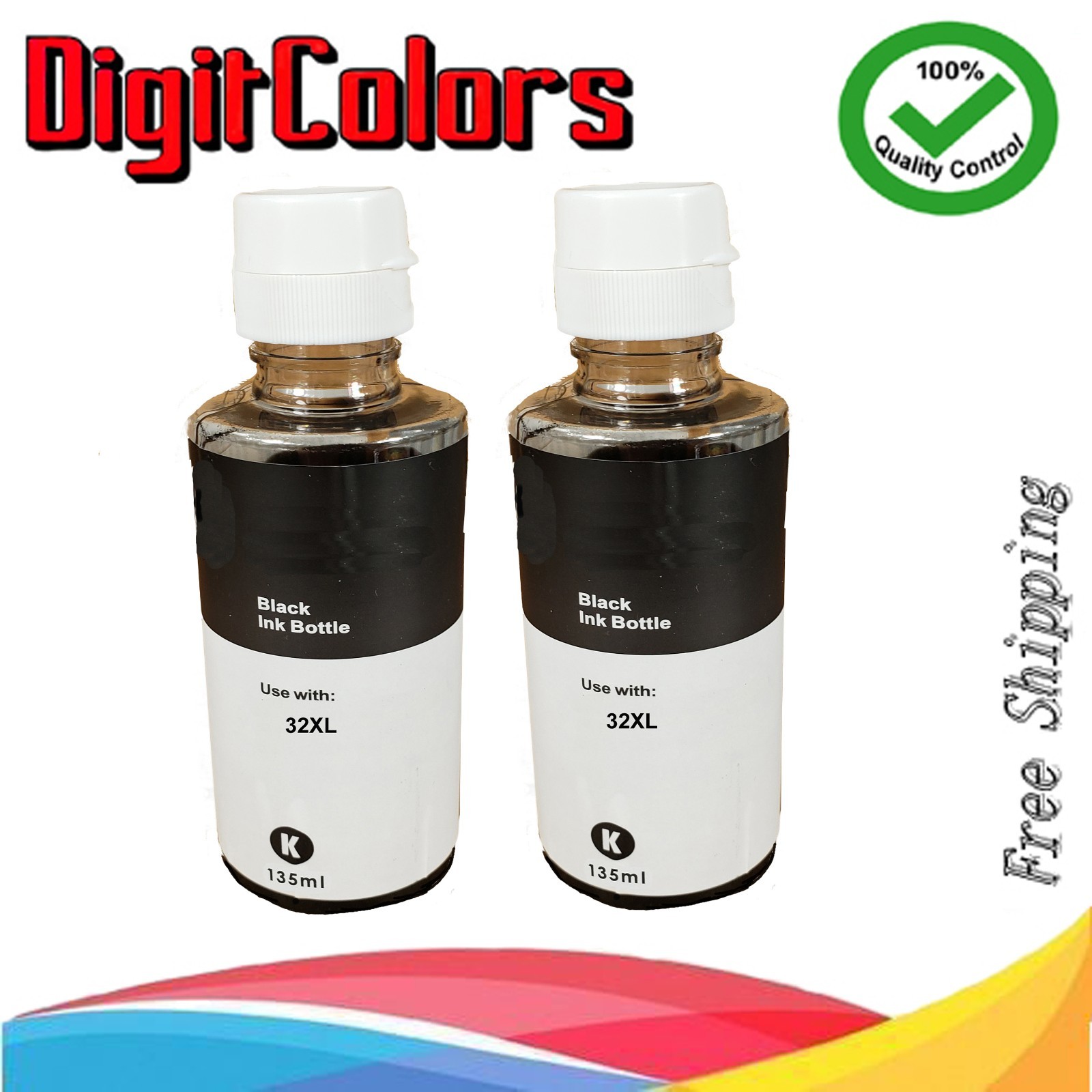 Digit Colors Black H 32XL Refill ink Bottle for use h Smart Tank Printer 2PK