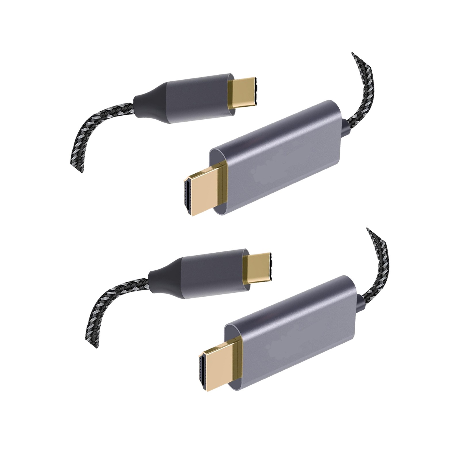 2 Pcs 4K 10Ft USB C to HDMI Cable High Speed,Mirror iPhone 15 Pro/MacBook to TV