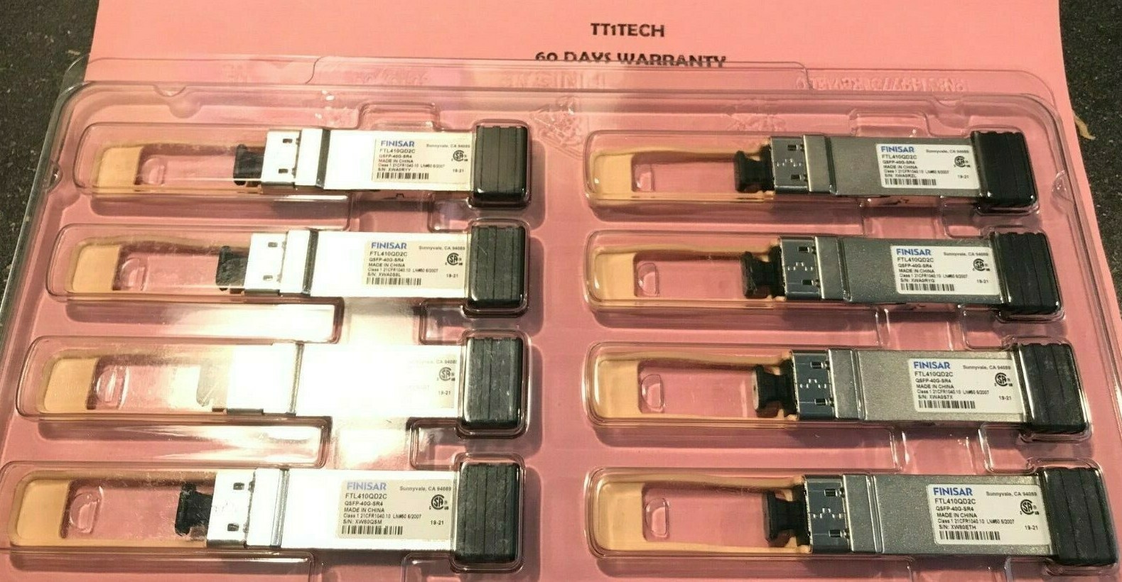 Used FINISAR FTL410QD2C QSFP-40G-SR4 300m Optical Transceiver Module