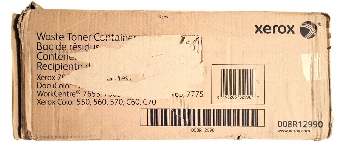Xerox 008R12990 Waste Toner Container New with Open and Ripped Box